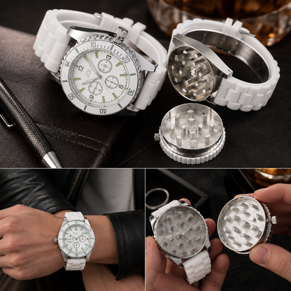 2-in-1 clock with integrated grinder